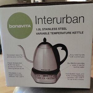 Bonavita Interurban 1.0L  Stainless Steel Variable Temperature Kettle